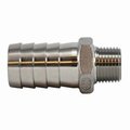 Midland Metal Hose Nipple, Reducing, 14 x 18 Nominal, Barb x MIP, 150 psi, 40 to 160 deg F, ASTM A351 Stainle 73970